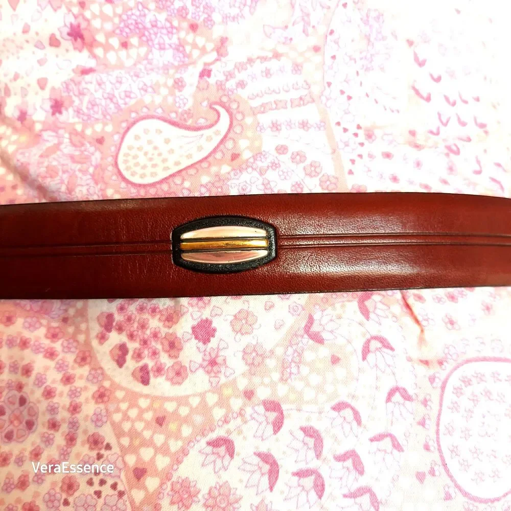 NEW Onyx by Brighton Ranger Belt Mens Size 38 Brown Italian Calfskin VTG